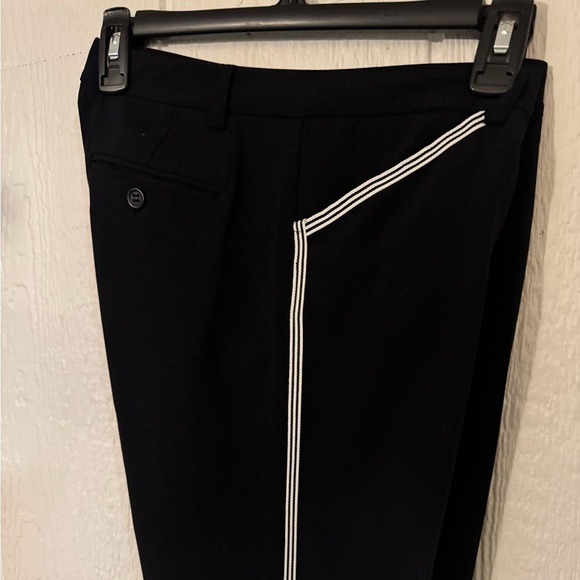 Piped, casual black dress pants size 2 - Picture 4 of 11